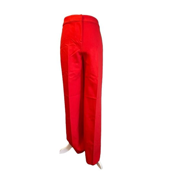 St John Collection Wide Leg Trouser Bright Red High Rise Dress Pant 2 - Picture 1 of 9